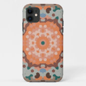 Retro Mandala Blume Orange Blue und Brown Case-Mate iPhone Hülle (Rückseite)