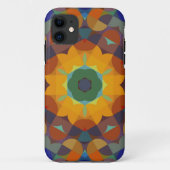 Retro Mandala Blume Orange Blue und Green Case-Mate iPhone Hülle (Rückseite)