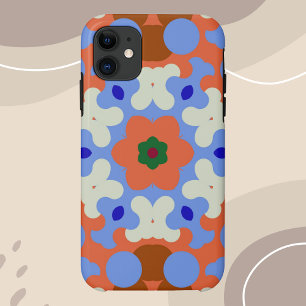 Retro Mandala Blume Orange Blue und Yellow Case-Mate iPhone Hülle