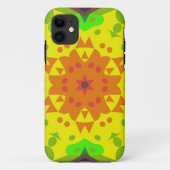 Retro Mandala Blume Orange Gelb und Grün Case-Mate iPhone Hülle (Rückseite)