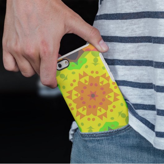 Retro Mandala Blume Orange Gelb und Grün Case-Mate iPhone Hülle