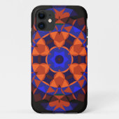 Retro Mandala Blume Orange und Blue Case-Mate iPhone Hülle (Rückseite)