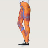 Retro Mandala Blume Orange und Blue Leggings (Links)
