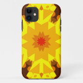 Retro Mandala Blume Orange und Gelb Case-Mate iPhone Hülle (Rückseite)