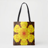 Retro Mandala Blume Orange und Gelb Tasche (Vorderseite)