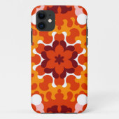 Retro Mandala Blume Orange White und Gelb Case-Mate iPhone Hülle (Rückseite)