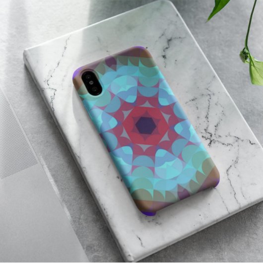 Retro Mandala Blume Red Blue und Lila Case-Mate iPhone Hülle