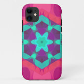 Retro Mandala Blume Rosa Blau und Lila Case-Mate iPhone Hülle (Rückseite)