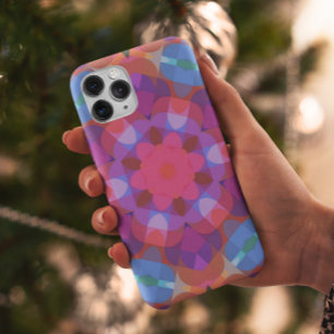 Retro Mandala Blume Rosa Blau und Lila Case-Mate iPhone Hülle
