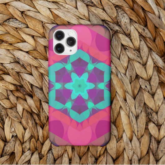 Retro Mandala Blume Rosa Blau und Lila Case-Mate iPhone Hülle
