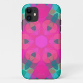 Retro Mandala Blume Rosa und Blau Case-Mate iPhone Hülle (Rückseite)
