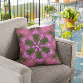 Retro Mandala Blume Rosa und Grün Kissen