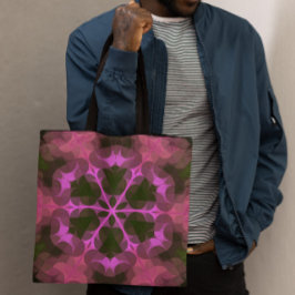 Retro Mandala Blume Rosa und Grün Tasche