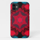 Retro Mandala Blume Rot und Blau Case-Mate iPhone Hülle (Rückseite)
