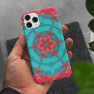 Retro-Mandala-Blume Rot und Blau Case-Mate iPhone Hülle