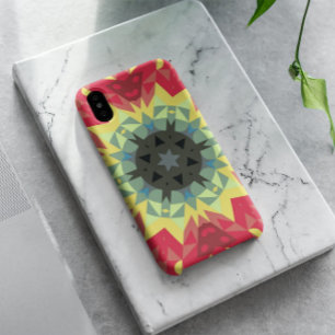 Retro Mandala Blume Rot und Gelb Case-Mate iPhone Hülle