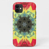 Retro Mandala Blume Rot und Gelb Case-Mate iPhone Hülle (Rückseite)