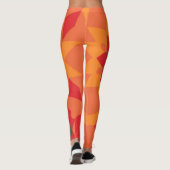 Retro Mandala Blume Rot und Orange Leggings (Rückseite)