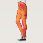 Retro Mandala Blume Rot und Orange Leggings (Links)