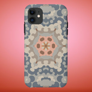 Retro Mandala Blume Tan Blue und Orange Case-Mate iPhone Hülle