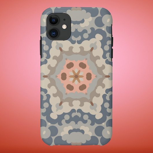 Retro Mandala Blume Tan Blue und Orange Case-Mate iPhone Hülle