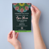 Retro Mandala Blume Yoga Studio Open House Flyer (Handgriff)
