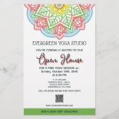 Retro Mandala Blume Yoga Studio Open House Flyer (Vorne)