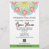Retro Mandala Blume Yoga Studio Open House Flyer (Hinten)