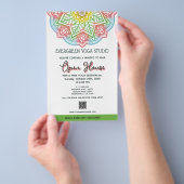 Retro Mandala Blume Yoga Studio Open House Flyer (Handgriff)