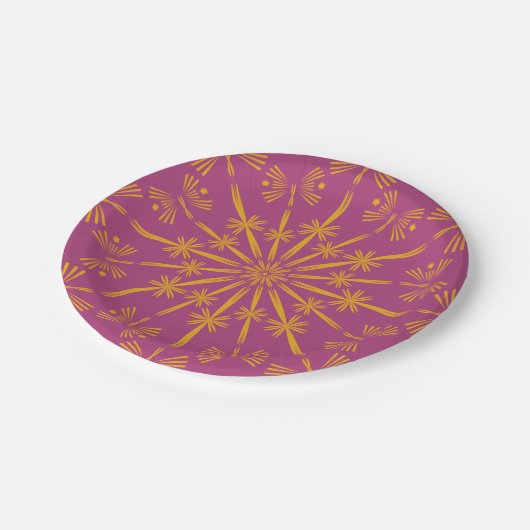 Retro Mandala Boysenberry 7" Teller (Schrägansicht)