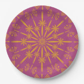 Retro Mandala Boysenberry 9" Teller (Vorderseite)