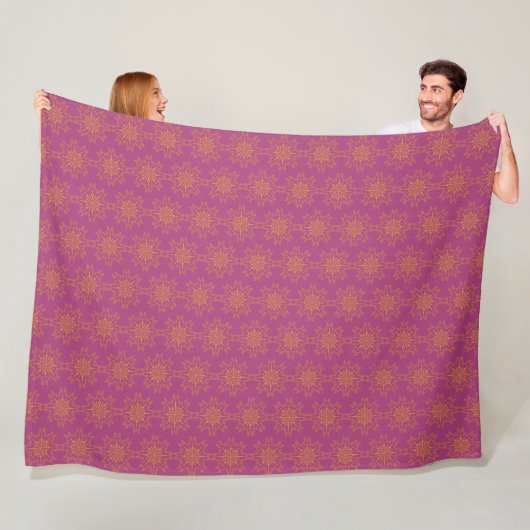 Retro Mandala Boysenberry Fleece Blanket (3 Größen (Beispiel)
