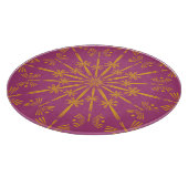 Retro Mandala Boysenberry Glass Cutting Board Schneidebrett (Ecke)