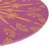 Retro Mandala Boysenberry Glass Cutting Board Schneidebrett (Ecke)