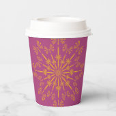 Retro Mandala Boysenberry Paper Cups Pappbecher (Rückseite)