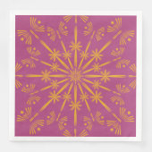 Retro Mandala Boysenberry Paper Napkins Serviette (Vorderseite)