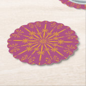 Retro Mandala Boysenberry Paper Untersetzer (angewinkelt)