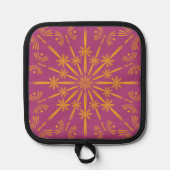 Retro Mandala Boysenberry Pot Holder Topflappen (Vorderseite)