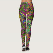 Retro Mandala Design, Neon Colors Leggings (Rückseite)