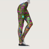 Retro Mandala Design, Neon Colors Leggings (Rechts)