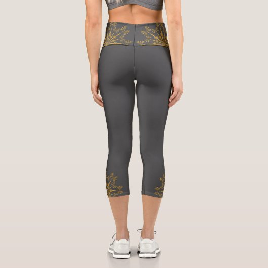 Retro Mandala Dusk High Waisted Capris (Rückseite)