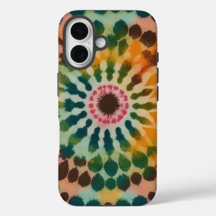 Retro Mandala Gefärbte Krawatte iPhone 16 Hülle