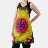 Retro Mandala Gelb Blau und Rosa Schürze (InSitu)