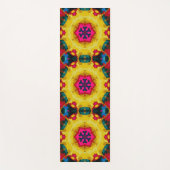 Retro Mandala Gelb Blau und Rosa Yogamatte (Vorderseite)