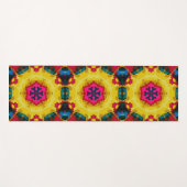 Retro Mandala Gelb Blau und Rosa Yogamatte (Vorderseite (Horizontal))