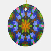 Retro Mandala Green Blue und Pink Keramik Ornament (Links)