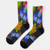 Retro Mandala Green Blue und Pink Socken (Links)