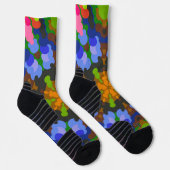 Retro Mandala Green Blue und Pink Socken (Rechts)