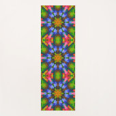 Retro Mandala Green Blue und Pink Yogamatte (Vorderseite)