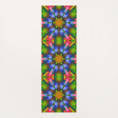 Retro Mandala Green Blue und Pink Yogamatte (Rückseite)